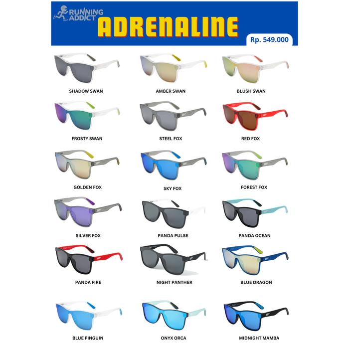 RUNNING ADDICT Adrenaline  Kacamata Polarized UV400 Original Frame Lensa
