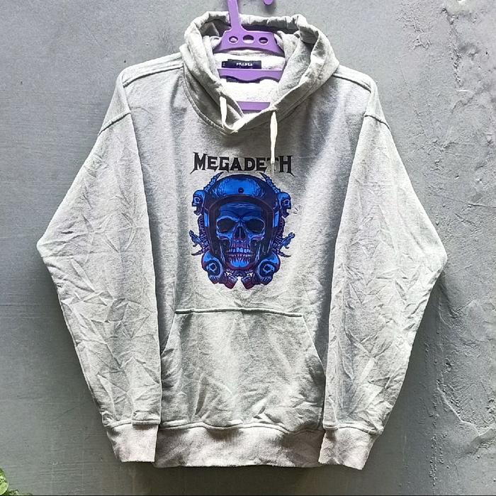 Hoodie Sweater MEGADETH | Rock Band Metal | Grey | Brand HAVE HAD | Thrift Second Bekas Preloved Pri