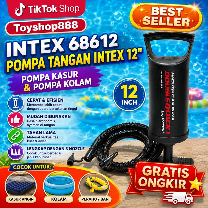 Intex 68612 - pompa tangan intex 12" - pompa kasur dan pompa kolam