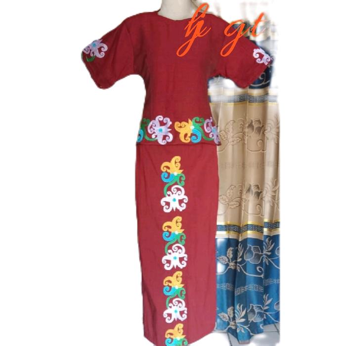 STELAN BAJU TENUN MOTIF CUMI ADAT KALIMANTAN BLUS TENUN MOTIF CUMI MURAH