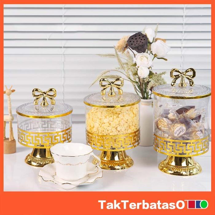 【Clearance Sale】Toples Snack Plastic Mewah/Toples Plastik Tertutup/Toples Makanan Serbaguna/Toples H