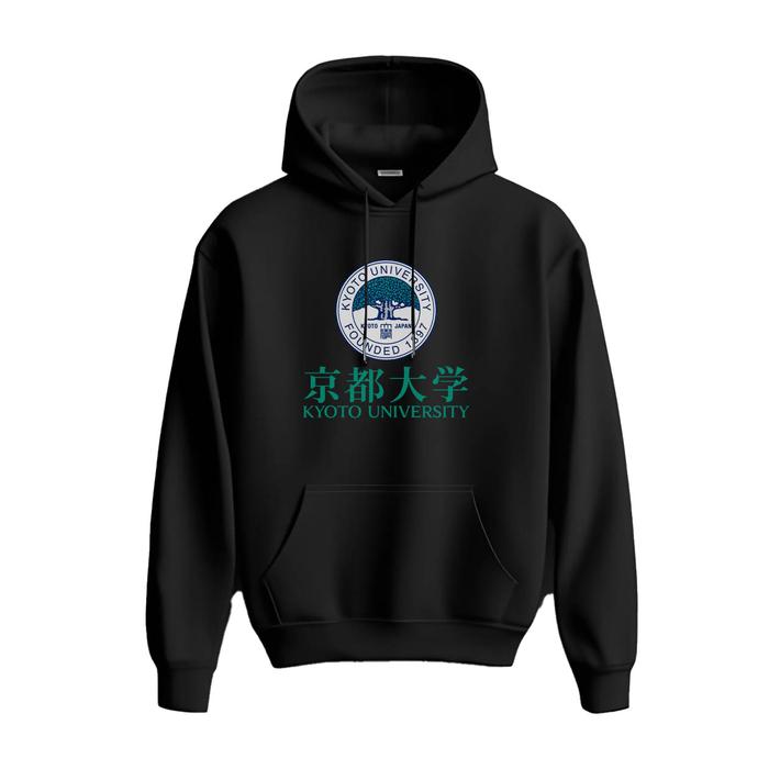 Hoodie KYOTO University Japan Premium Fleece Cloth Sweater Jacket Hood Black Hitam