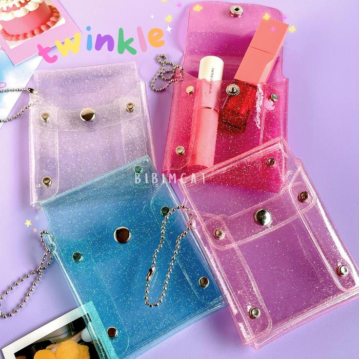 Glitter PVC Jelly Mini Card Pouch / Dompet Kartu