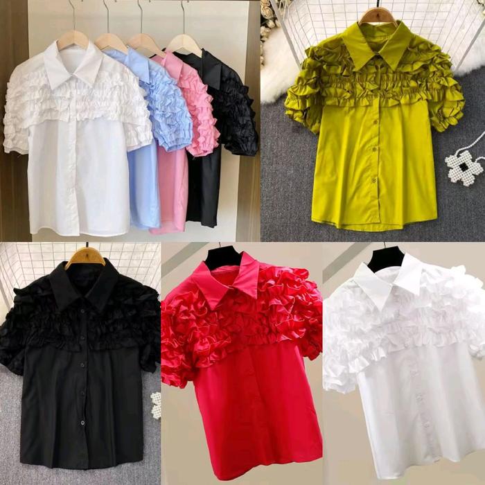 ATASAN KEMEJA WANITA RENDA KATUN IMPORT