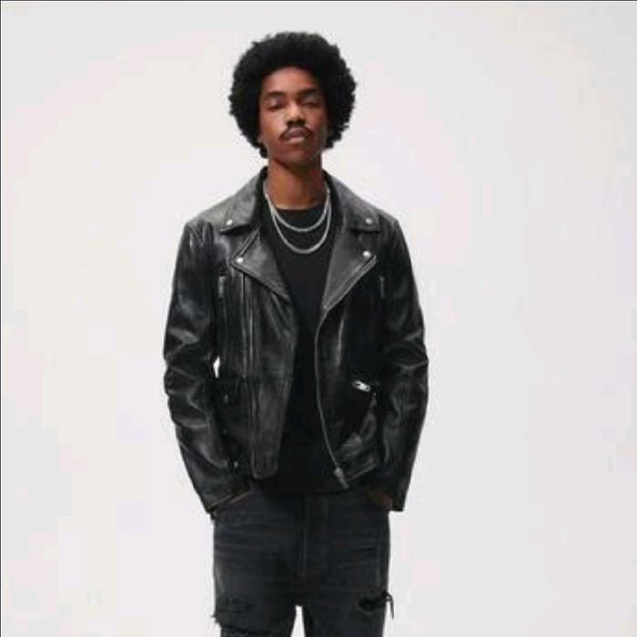 Zara Jaket Kulit Biker Hitam leather Original Preloved Like new Size EUR M made in Pakistan