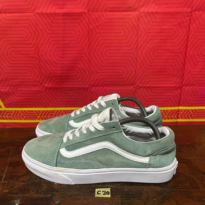 Sepatu second ori vans ols skool classic shale green size 42