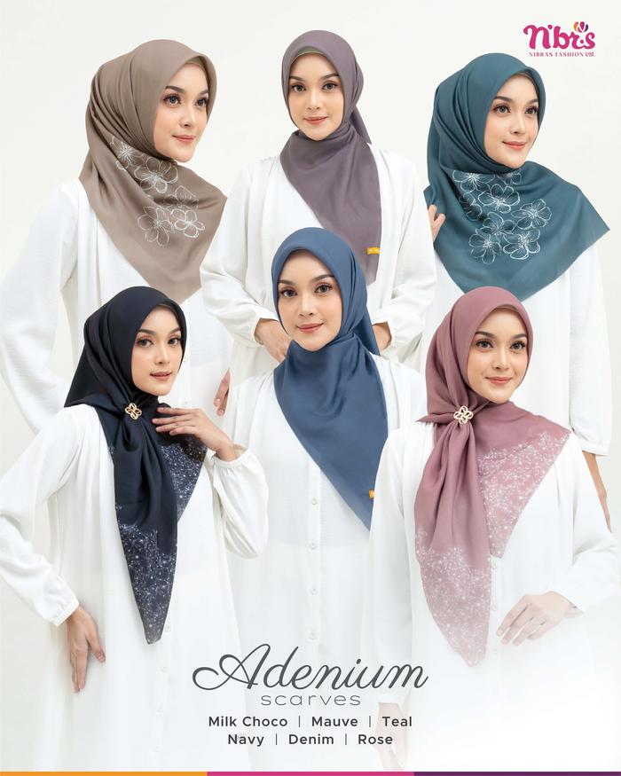 ADENIUM SCARVES HIJAB NIBRAS - HIJAB SEGIEMPAT NBRS ADENIUM VOAL