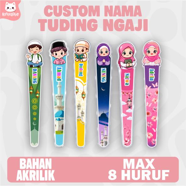 Tuding Ngaji Custom Nama Akrilik Lucu untuk Anak | Tuding Iqra & Al-Qur'an