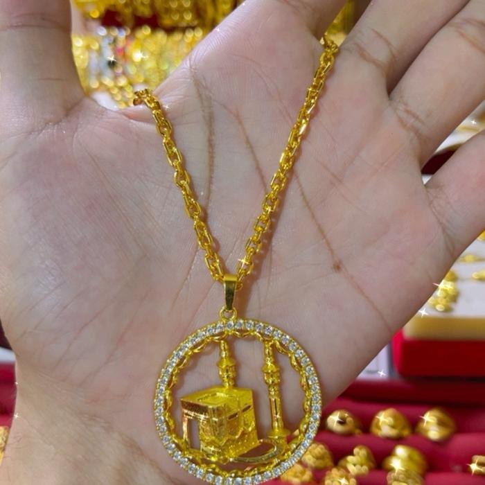 Kalung liontin kabah masjid pjg 55 bisa request UK dan rantai