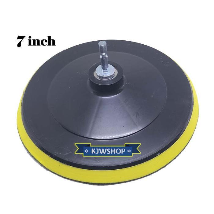 Polisher Pad 7 inch Set Adapter Bor Tatakan Spon Wool Poles Tangkai