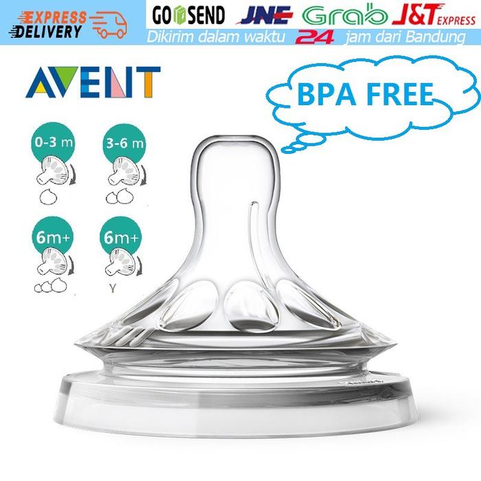Natural Medium Flow Teats Nipple Dot Cocok untuk Philips Avent Classic Bottle Cocok untuk 0~3 Tahun
