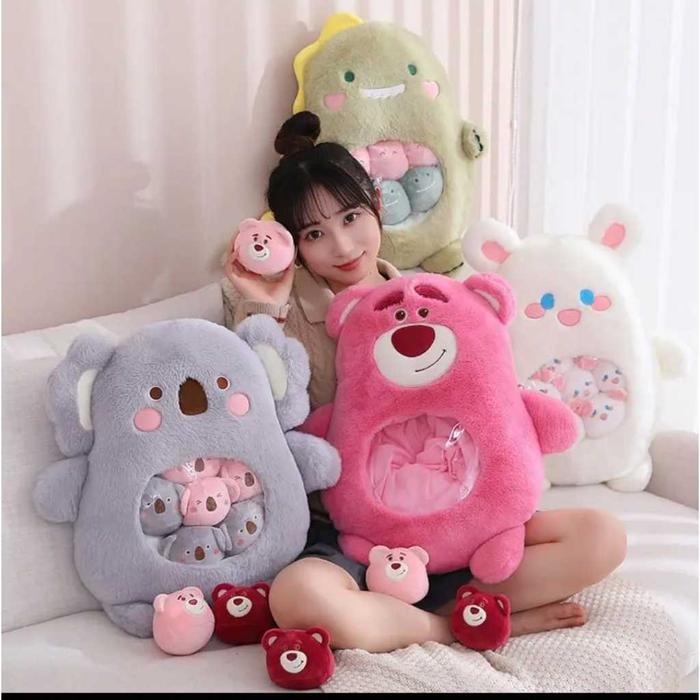 Kado Bantal pudding snack pillow boneka lotso koala dino panda capybarra ukuran 50 cm