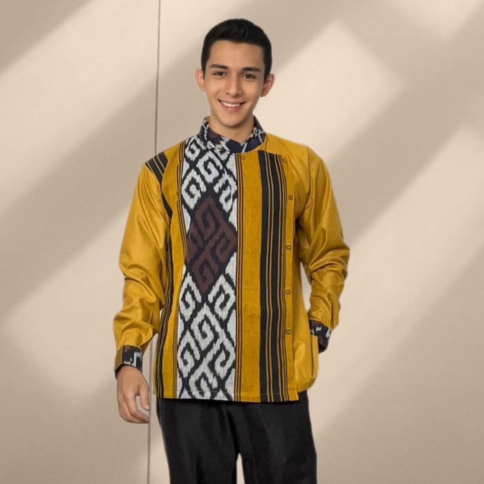 LONG TUNIK TENUN LOMBOK ETNIK NUSANTARA BATIK HANDMADE PALEMBANG