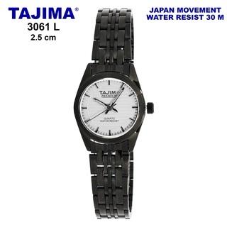 Jam Tangan Analog Wanita Tajima Premium 3061 L Black Band Original Garansi 1 Tahun + Free BOX