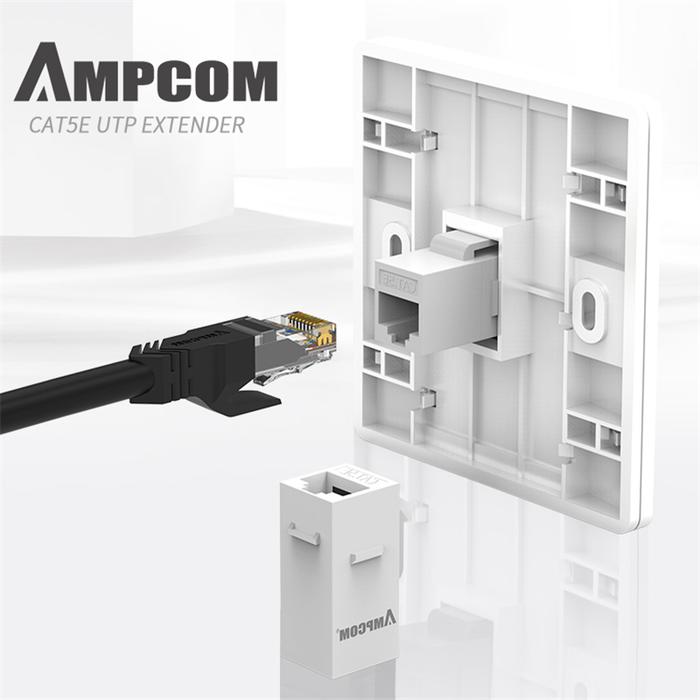 CAT6A RJ45 Inline Coupler Keystone Jack, AMPCOM RJ45 Cat6 CAT5E