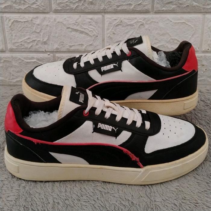 Sepatu Dewasa Second Puma Caven Dime White Black Red Bekas Preloved