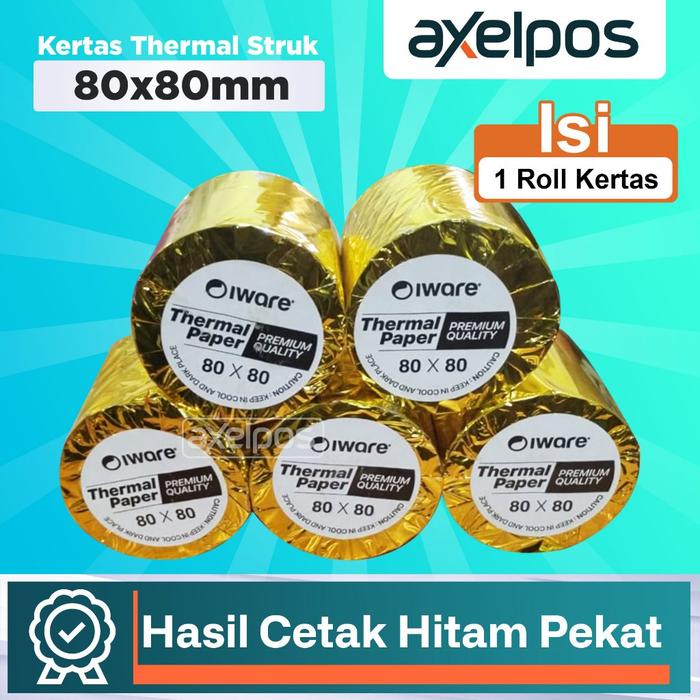 Axelpos Kertas Thermal Struk Kasir 80x80mm Untuk Printer Thermal Kasir