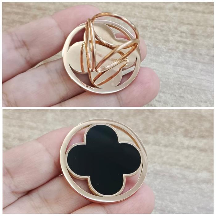Ring bros cincin jilbab hijab titanium vc bulat bunga clover