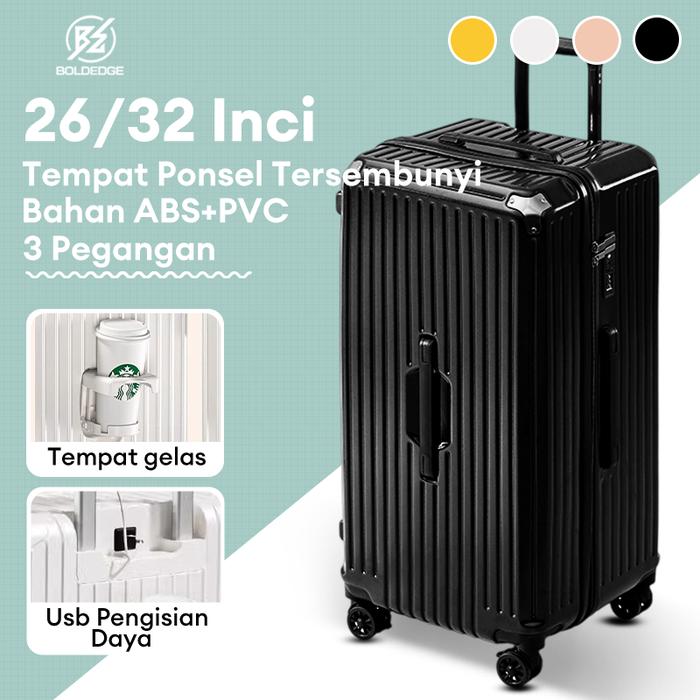 BoldEdge Koper 26/32 Inch ABS PVC Koper Kabin Bagasi Berkapasitas Besar Perjalanan Liburan Panjang M