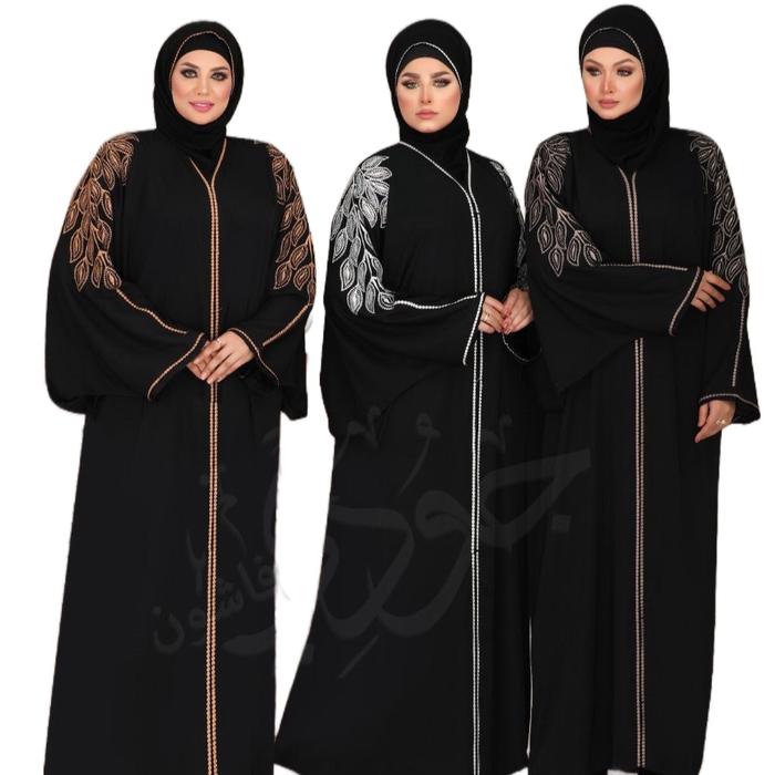 Abaya Mesir Kalong Motif Daun - Pakaian Muslim Wanita
