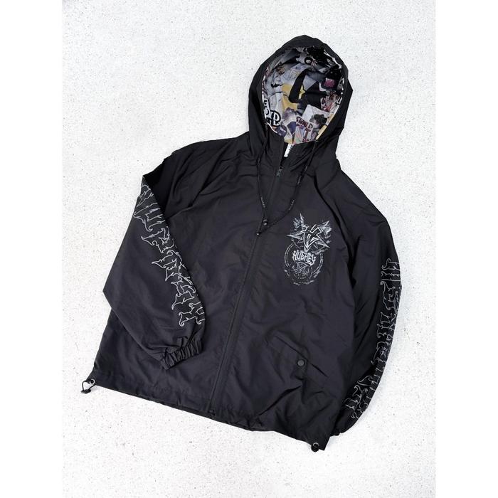 Jaket Parasut Huskey Logo Mbink Hitam Pria Waterproof