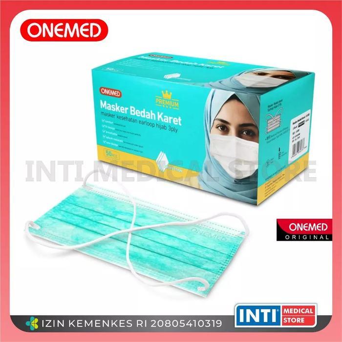 Onemed | Masker Jilbab PREMIUM | Masker Karet Jilbab | Masker Medis Hijab