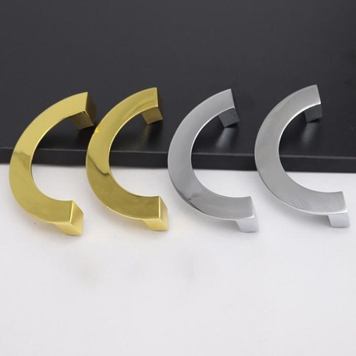 Handle Lemari Gold Handle Tarikan Laci Semi Circle Hendel Lemari Gagang Emas Pintu Mewah Gagang Pint