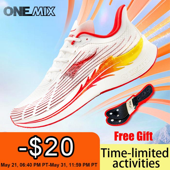 Onemix Breathable Mesh Running Shoes Men Summer Light Marathon Sport