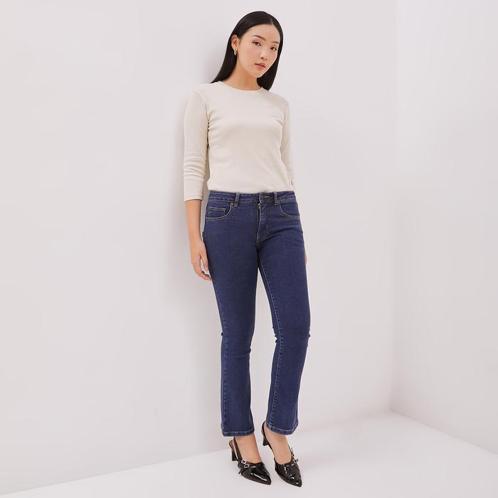 Dust Celana Mid Rise Bootcut Jeans Laira Biru (D. 31311)