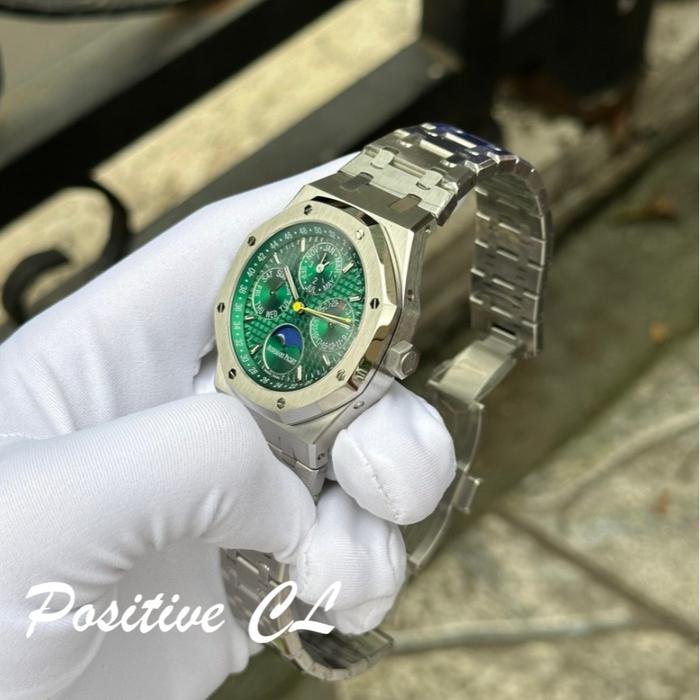 AP CALENDER SWISS Audemars Royal Oak 26574ST Green Dial 41mm