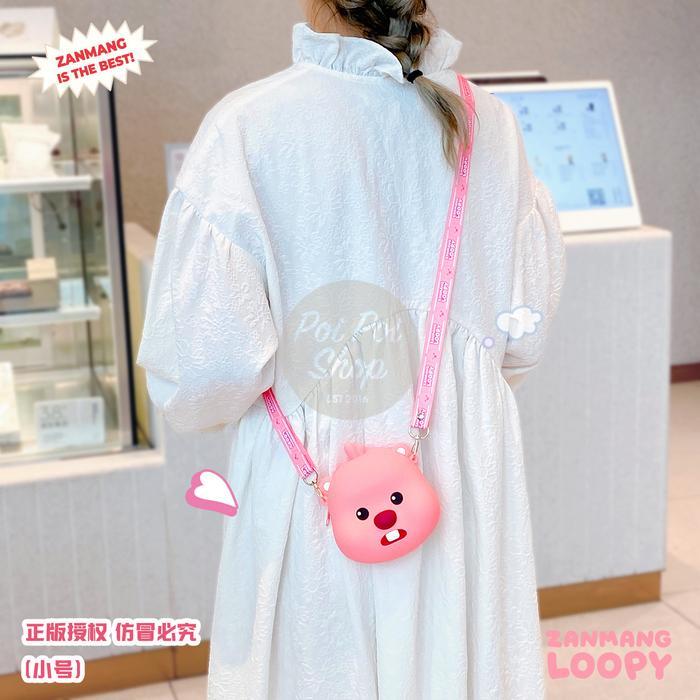 LIMITED EDITION Tas Silikon Loopy ORI License Pink Sling Bag Cute Kawaii Squishy Aesthetic High Qual