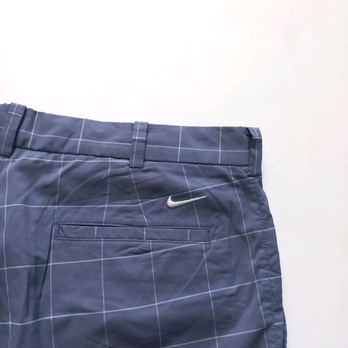 nike golf drifit long pants tartan blue celana panjang