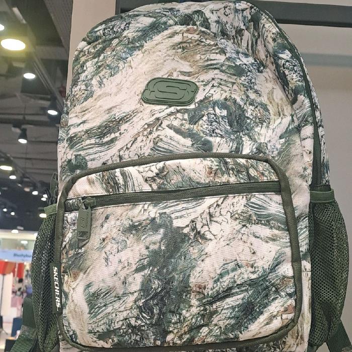 Tas ransel backpack Skechers original green marble tas sekolah anak