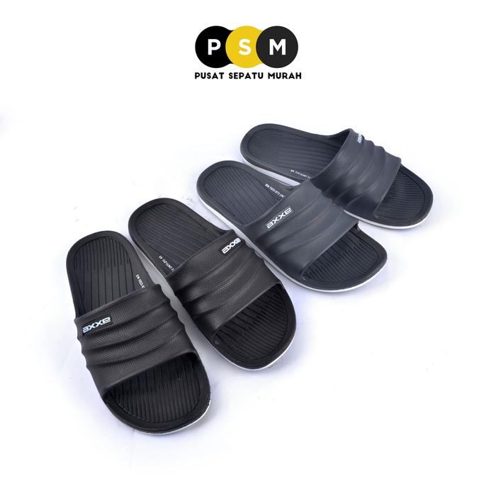 AXXE Sandal Pria Dewasa/Remaja Laki-laki Thong Inti-23 Hitam / Abu