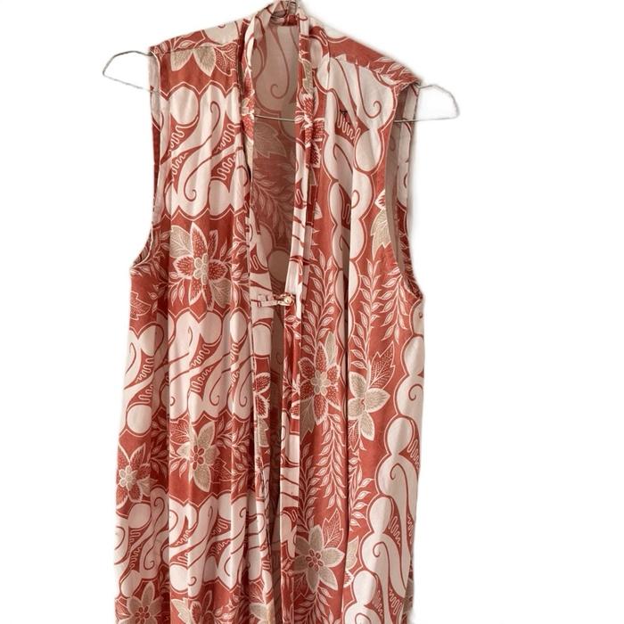 Outer batik pink tanpa lemgan all size panjang