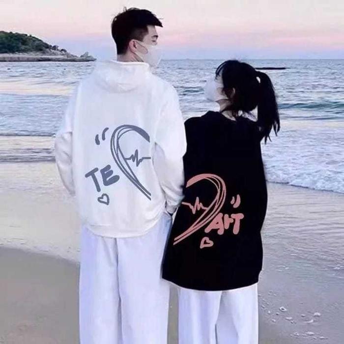 Switer Couple Love Cewe Cowo / Sweater Couple Love Art Pria Wanita Hoodie Couple Love Keren Cewe Cow