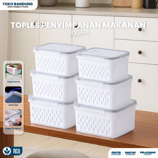 Keranjang Buah Sayur Box Penyimpanan Multifungsi Makanan Snack Bahan Dapur Kulkas Box Container BXH1