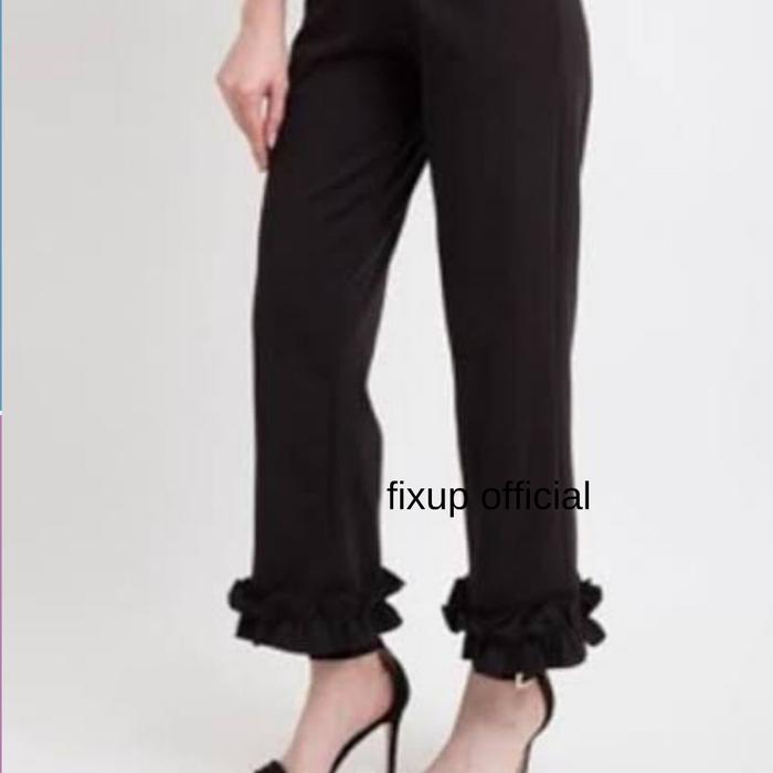 FIXUP - Celana Panjang Wanita Ruffle Pants Celana Duyung Ruffle Harem Pants Baggy Pants