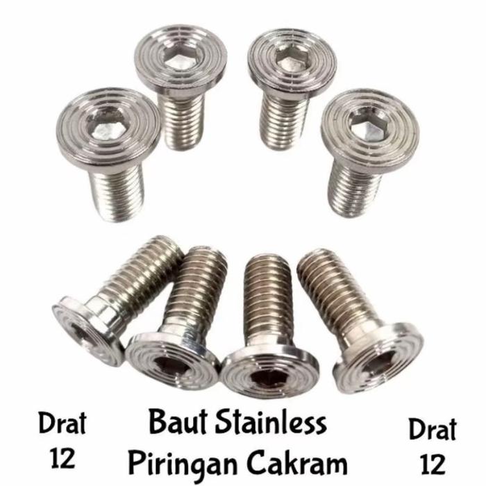 Baut Stainless Cakram Depan Belakang Drat 12 Piringan Cakram untuk Keamanan dan Kualitas