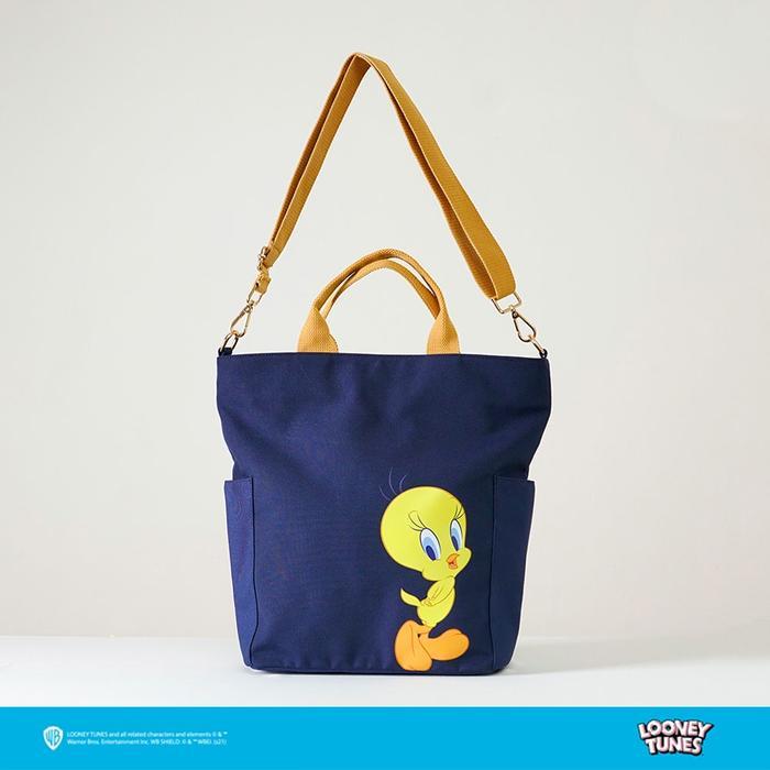 Tas Wanita Tote Bag Gladies Looney Tunes Series Tweety Navy Merche