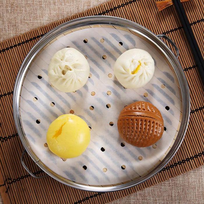 100Pcs Kertas Dimsum Kain Kukusan Dimsum Air Fryer Kain Dimsum Kukus Alas Kukus Anti Lengket