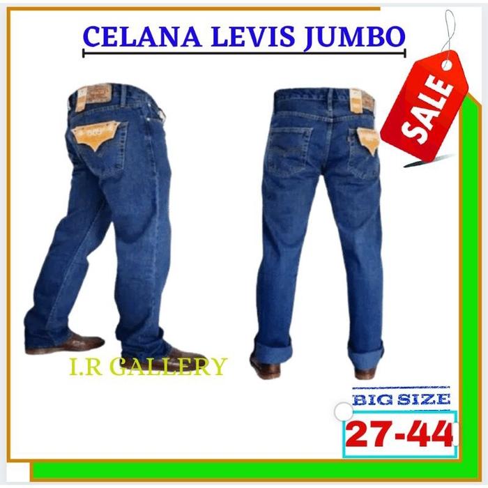 CELANA LEVIS JUMBO JEANS PRIA JUMBO BIG SIZE PENSIL PANJANG LEVIS DEWASA REMAJA Uk. 27 - 44 HITAM PO