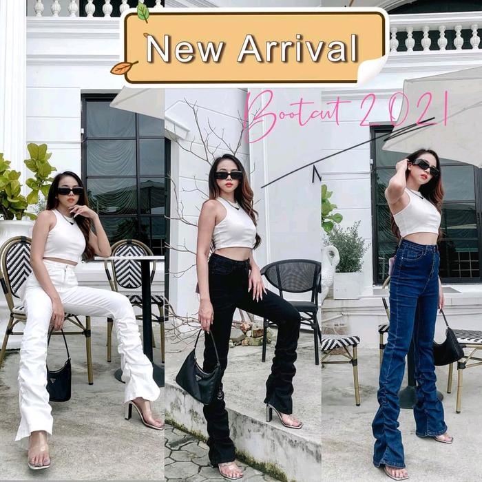 Celana Jeans Cutbray Back up 2992 High waist Wanita