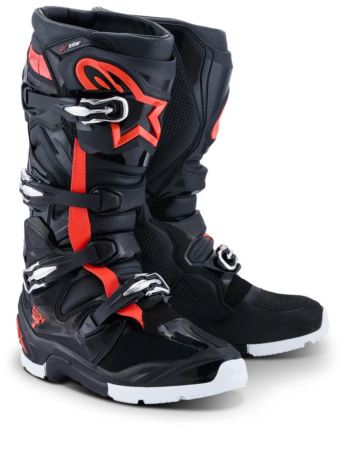 BOOTS ALPINESTARS TECH 7 ENDURO DRYSTARS BLACK RED FLUO WHITE ALPINESTARS TECH 7 DRYSTARS ENDURO BLA