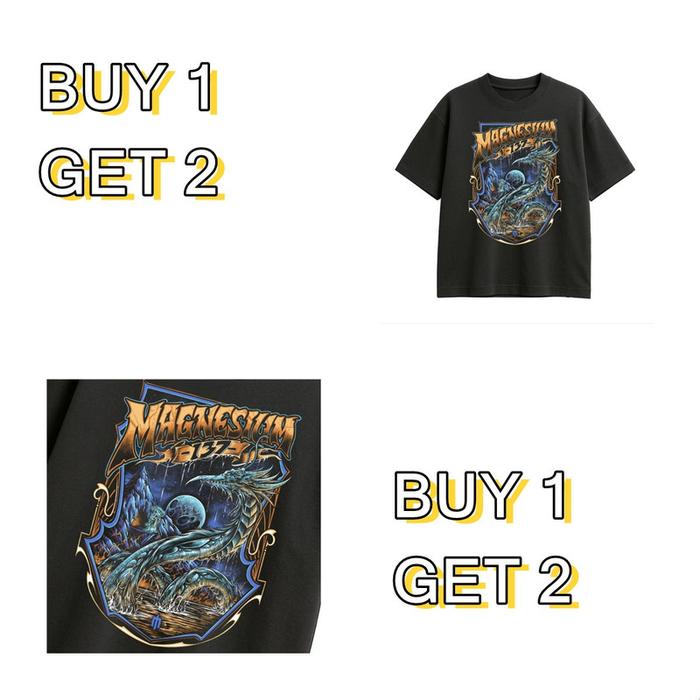 [ANAK KAOS] [BUY 1 GET 2] Mythical “MAGNESIUM” Graphic Tee – Black Cotton Shirt with Intricate Drago
