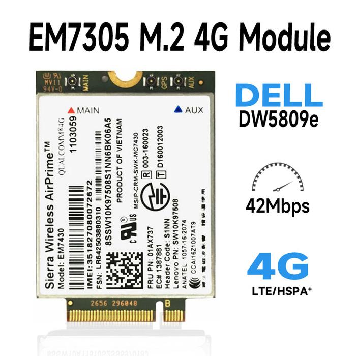 DW5809e k2w44 for Sierra Wireless EM7305 M.2 NGFF 4G 100M LTE WWAN