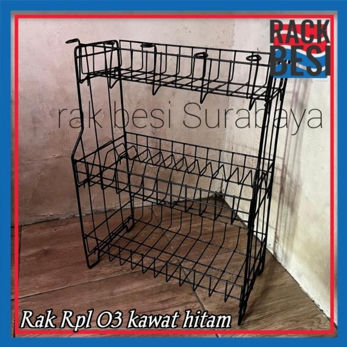 ORIGINAL Rak Piring RPL & RPK hitam knockdown/Rak kawat tebal/Rak wastafel/Rak dapur/Rak READY STOCK