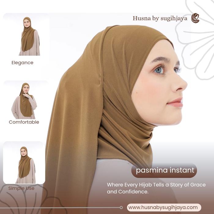 Husna Sugihjaya Bergo Daily Hijab Pasmina Instan By BILQEEZ STORE Kerudung Sehari-hari Jersey Exclus