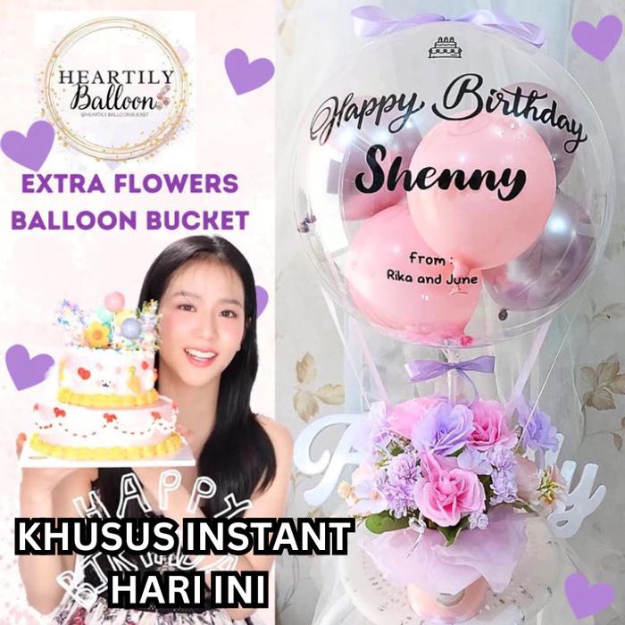 PREMIUM (READY) terjamin [READY HARI INI JADI 1-2JAM SELESAI] Mix Warna Buket Balon Bucket Balloon G