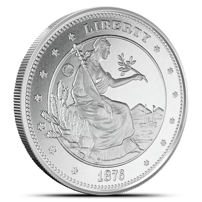 Liberty Morgan Union Dollar 1876 (2024) Silver Coin Perak Fine Silver